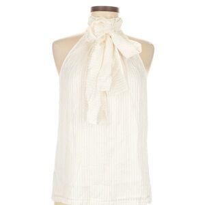 Club Monaco Cream Ruffle Halter Blouse
